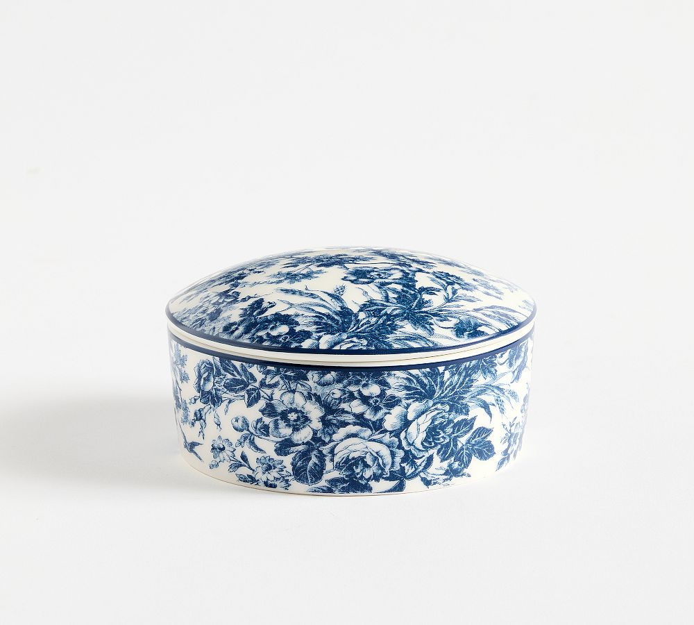 Florence Toile Lidded Jewelry Box | Pottery Barn (US)