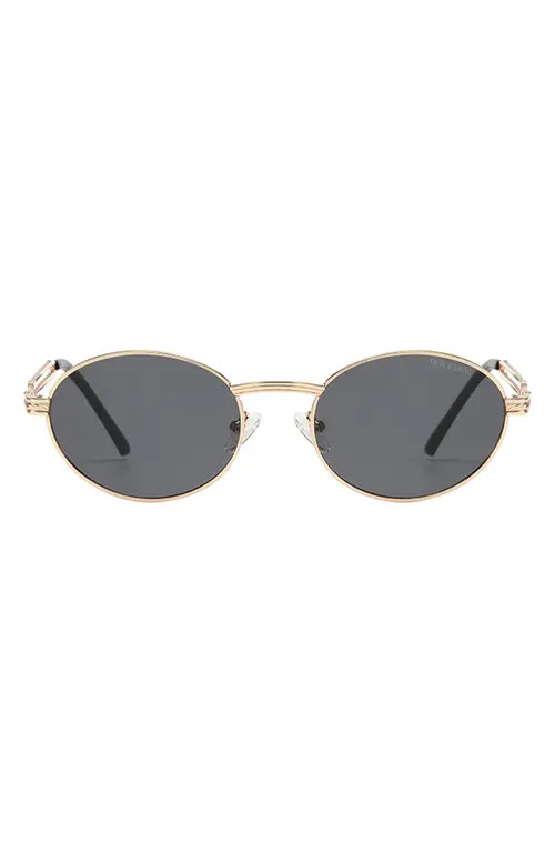 Fifth & Ninth Blake 52mm Polarized Oval Sunglasses in Black/gold at Nordstrom | Nordstrom