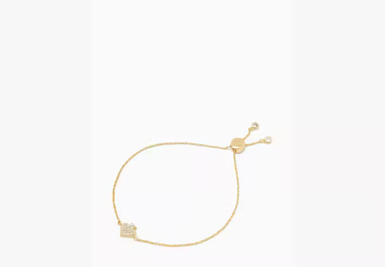 Kate Spade Everyday Spade Pave Slider Bracelet, Clear/gold | Kate Spade Outlet