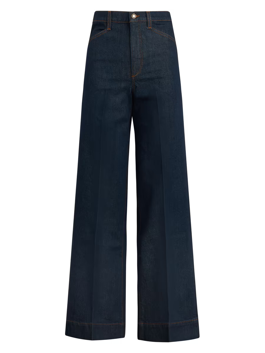 Favorite Daughter Pepper Wash Mischa High-Rise Wide-Leg Jeans | Saks Fifth Avenue | Saks Fifth Avenue