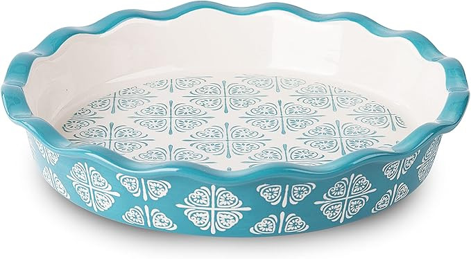 Wisenvoy Pie Pan Ceramic Pie Dish Turquoise Pie Plate Porcelain Deep Dish Pie Pan Non-Stick Pie ... | Amazon (US)