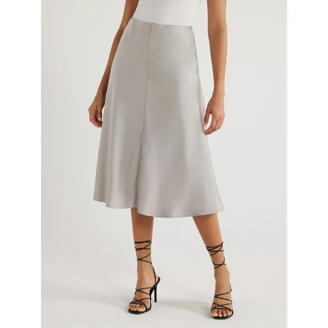Scoop Women’s Satin Midi Skirt, Sizes XS-XXL | Walmart (US)