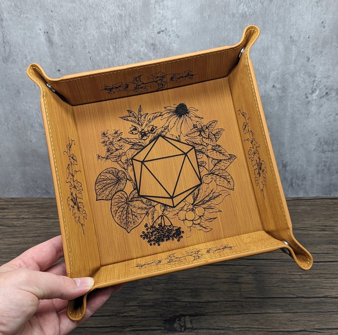 Garden D20 Dice Tray | Leatherette Collapsible Gaming Snap Dice Trays - Etsy | Etsy (US)