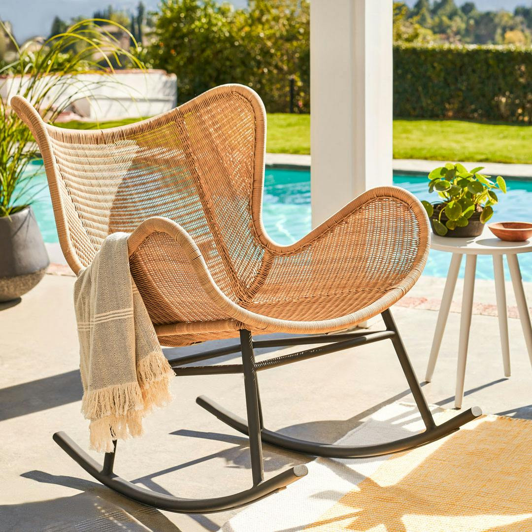 Beltaine 30.5" Outdoor Rocking Lounge Chair - Wicker | Article