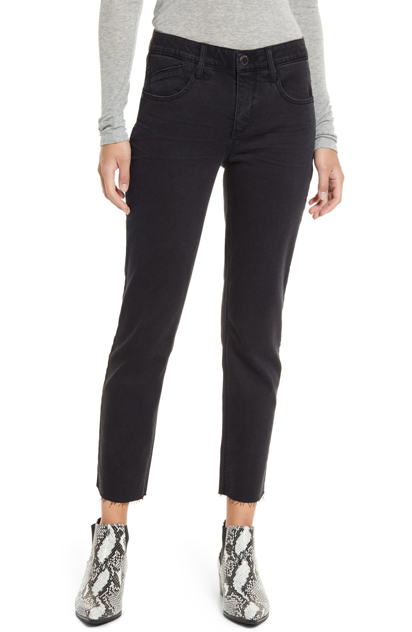 Ab-Solution Raw Hem Straight Leg Jeans | Nordstrom