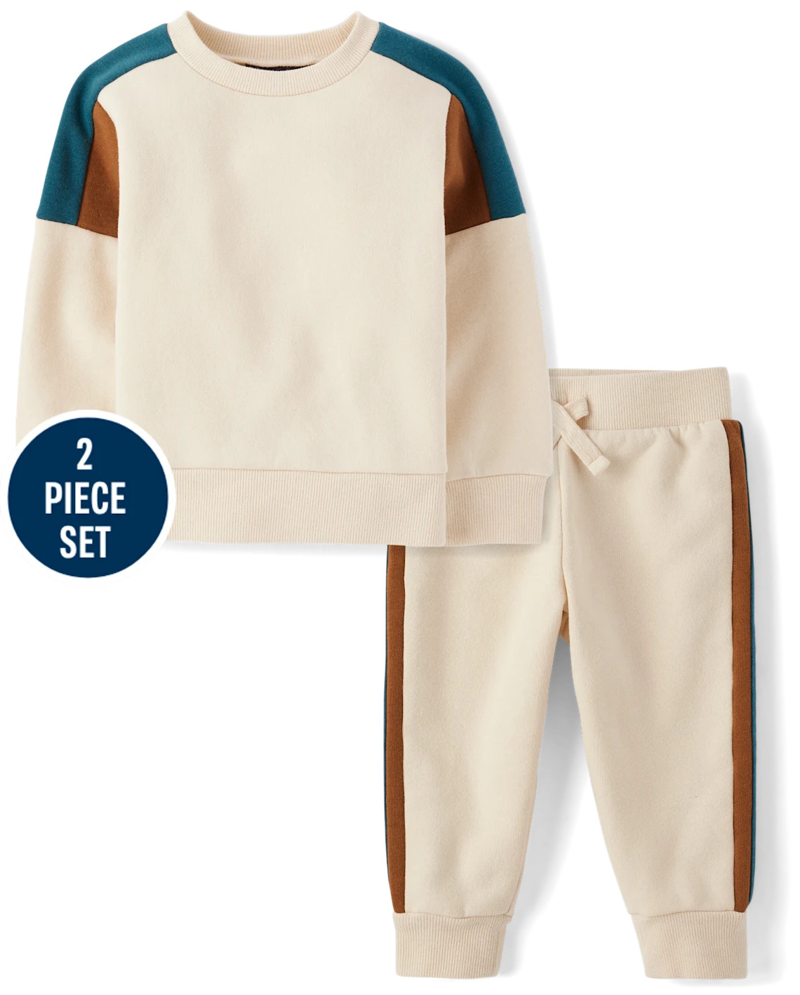 Baby And Toddler Boys Colorblock 2-Piece Outfit Set - brown | The Children's Place