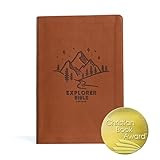 CSB Explorer Bible for Kids, Brown Mountains LeatherTouch, Red Letter, Full-Color Design, Photos,... | Amazon (US)