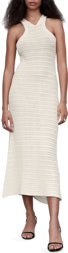 MANGO Open Stitch Cotton Blend Midi Dress | Nordstrom | Nordstrom