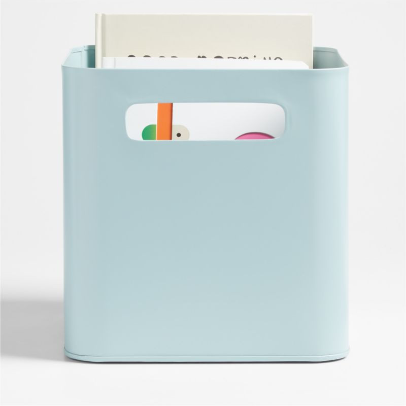 Outline Kids Cloud Blue Metal Toy Storage Bin + Reviews | Crate & Kids | Crate & Barrel