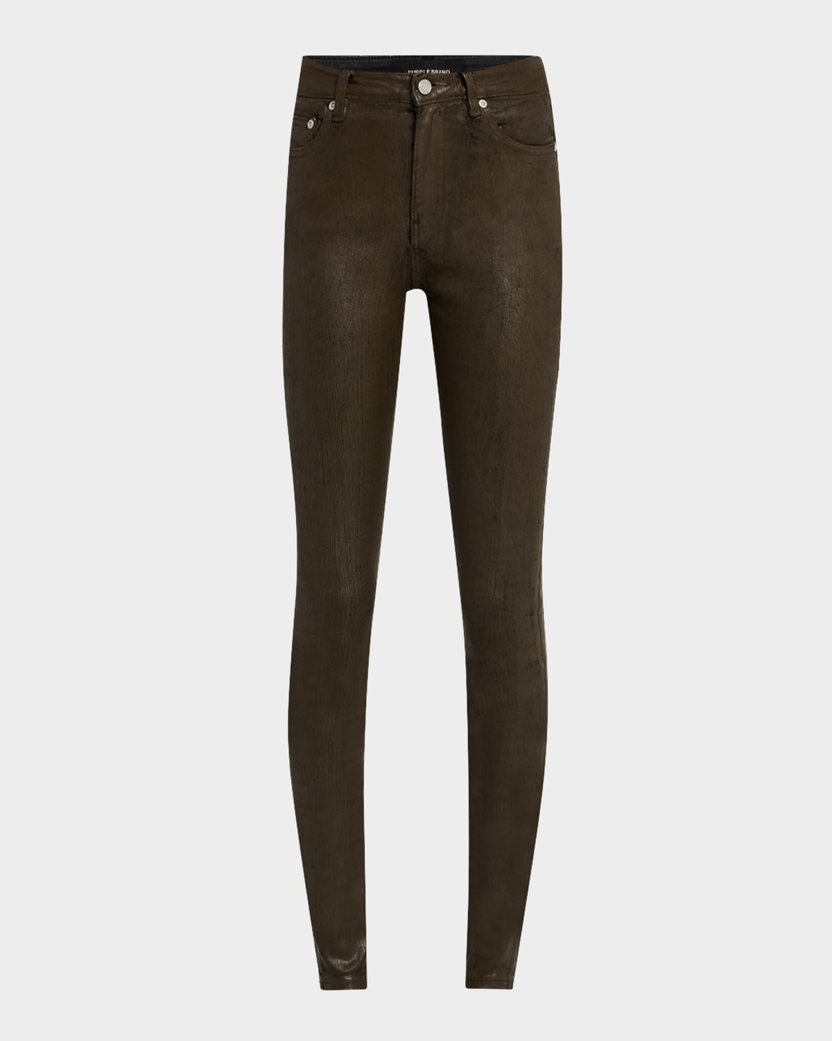 Skinny Mid-Rise Coated Jeans | Neiman Marcus