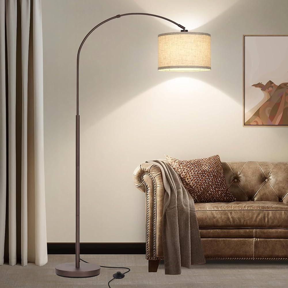 Floor Lamp for Living Room, Arc Floor Lamp with Adjustable Head, Modern Arched Floor Lamp with On... | Amazon (US)