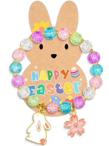 Parma77 Easter Gifts for Kids-Adjustable Bunny Bracelet with Bunny Card for Jewelry for Girls, Teens, and Women, Perfect Easter Egg Fillers | Amazon (US)