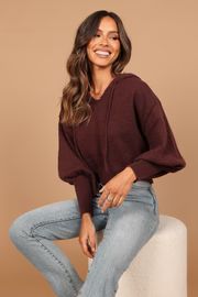 Shalini Knit Sweater - Chocolate Brown | Petal & Pup (US)
