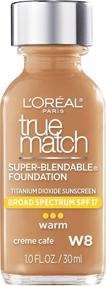 L'Oreal Paris Makeup True Match Super-Blendable Liquid Foundation, Crème Café W8, 1 Fl Oz,1 Cou... | Amazon (US)