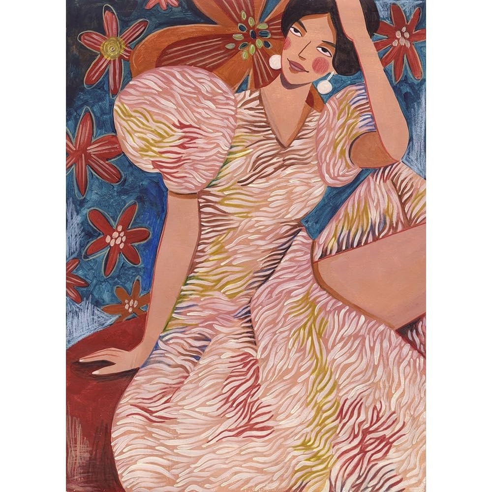 ArtDirect Woman striped dress Unframed Art Print Giclee Poster by Bonne Muller, Caroline - Ready ... | Amazon (US)