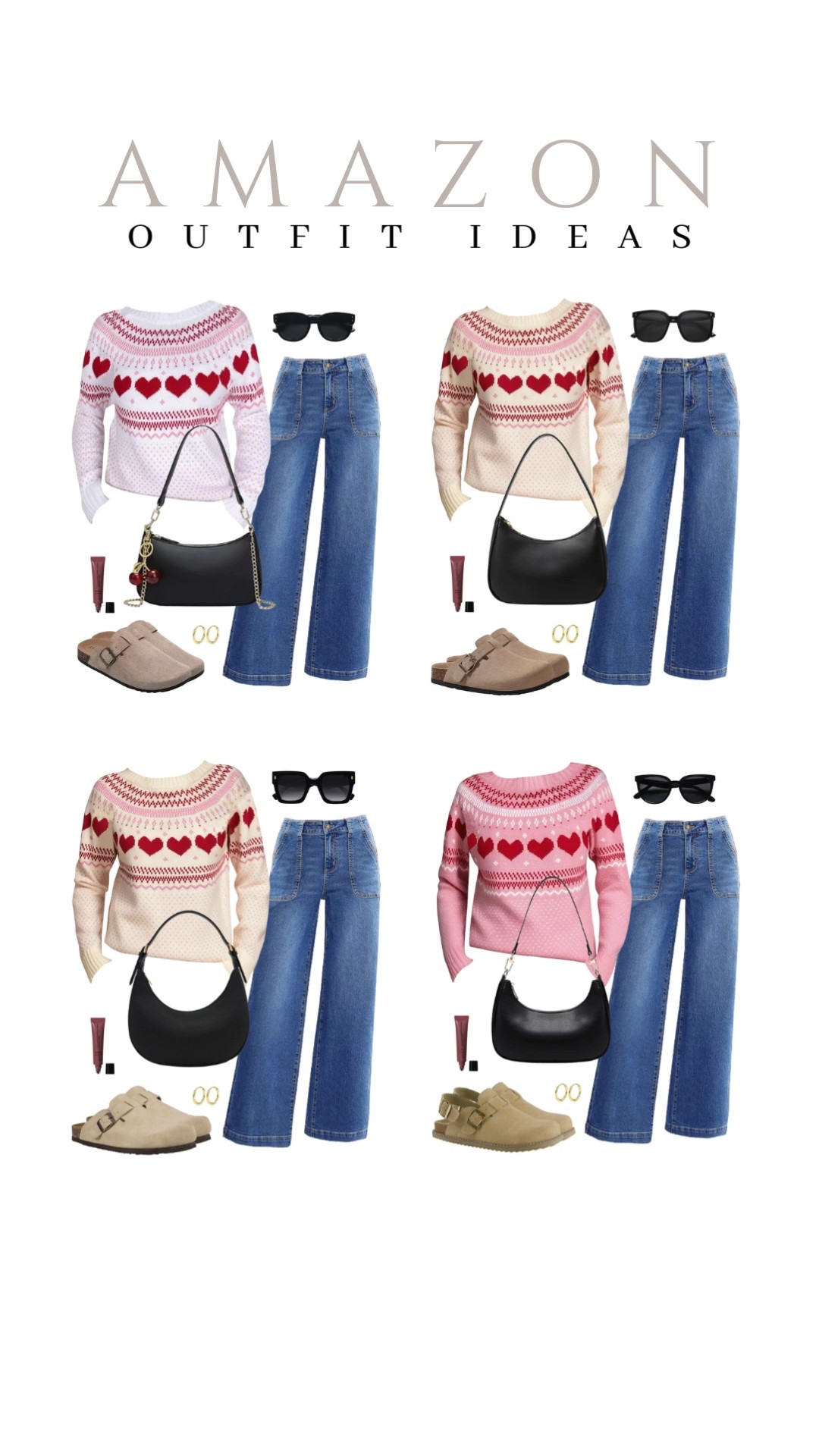 Keeping it comfy with this heart sweater, classic denim, and clogs!
vday outfit, valentine's outfit idea, galentine's day, crewneck sweater, wide leg jeans, winter to spring outfit, makeup must have, beauty favorite, winter to spring outfit, functional bag, amazon fashion, affordable style, winter to spring look

#LTKBeauty #LTKU #LTKSeasonal