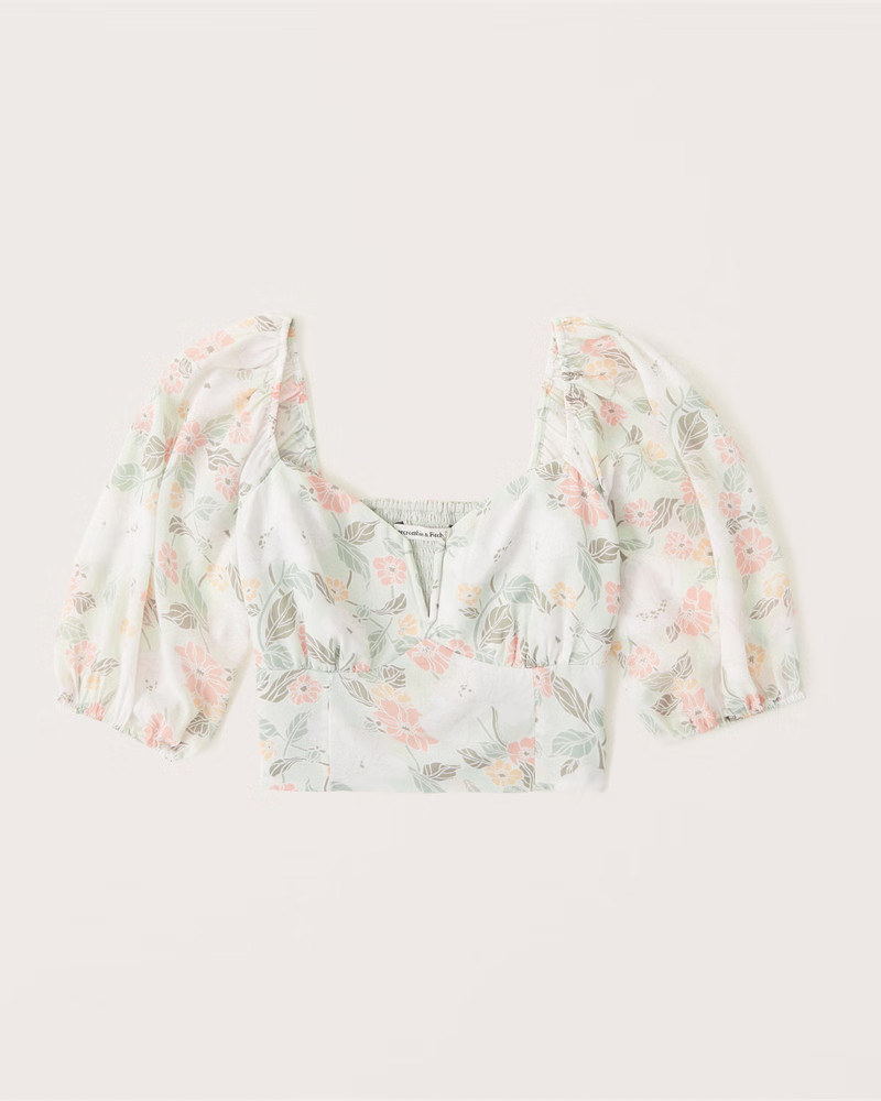Women's Short-Sleeve Puff Sleeve Top | Women's Clearance | Abercrombie.com | Abercrombie & Fitch (US)