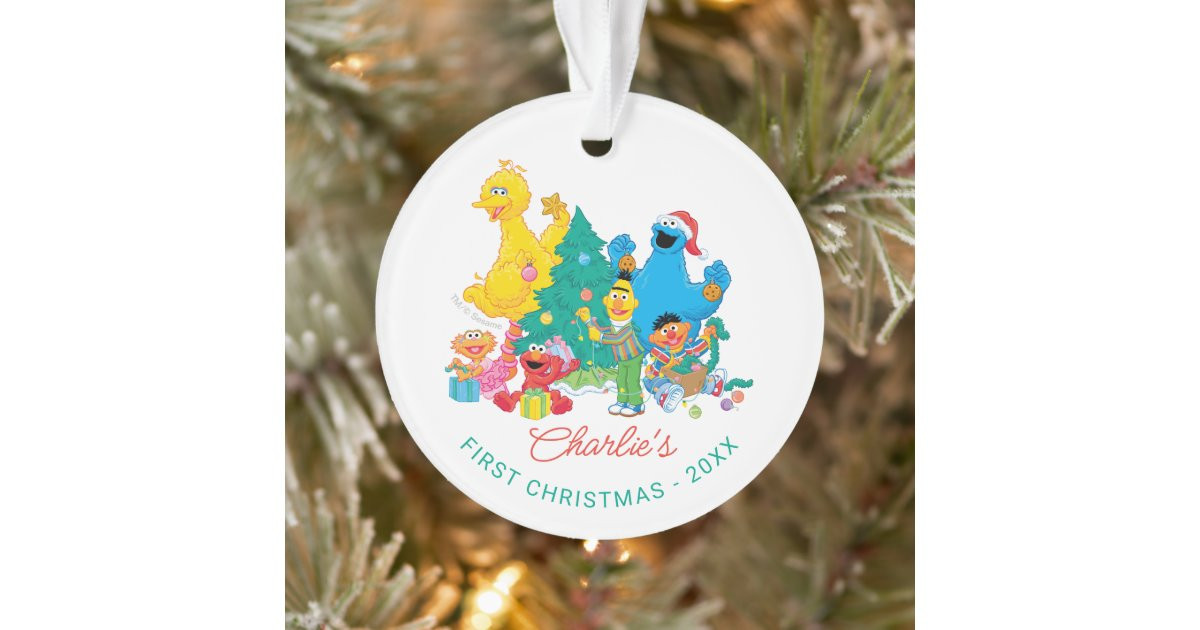 Sesame Street Pals  | My First Christmas Photo Ornament | Zazzle