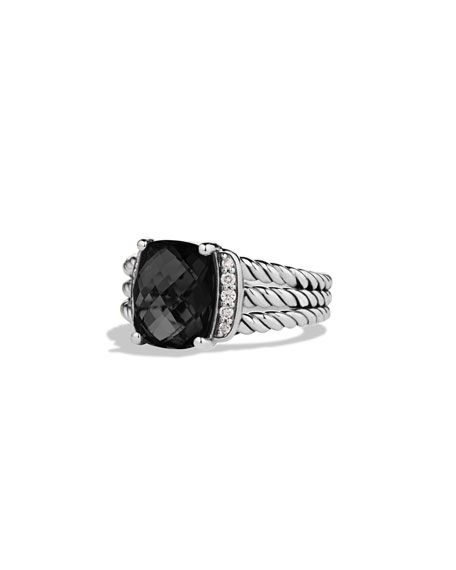 David Yurman Petite Wheaton Ring with Black Onyx and Diamonds | Neiman Marcus