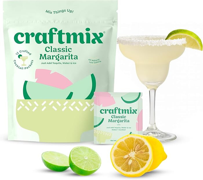 Craftmix Classic Margarita Cocktail & Mocktail Drink Mixer, Skinny Mixes - Water Flavoring Packet... | Amazon (US)