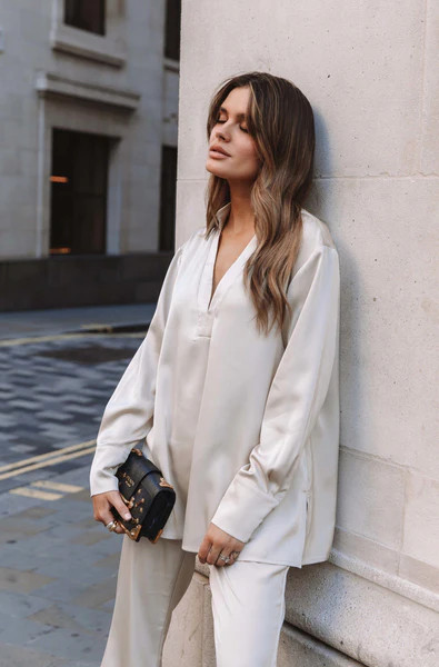 Cheshire Oversized Blouse - Champagne | Pretty Lavish (UK)