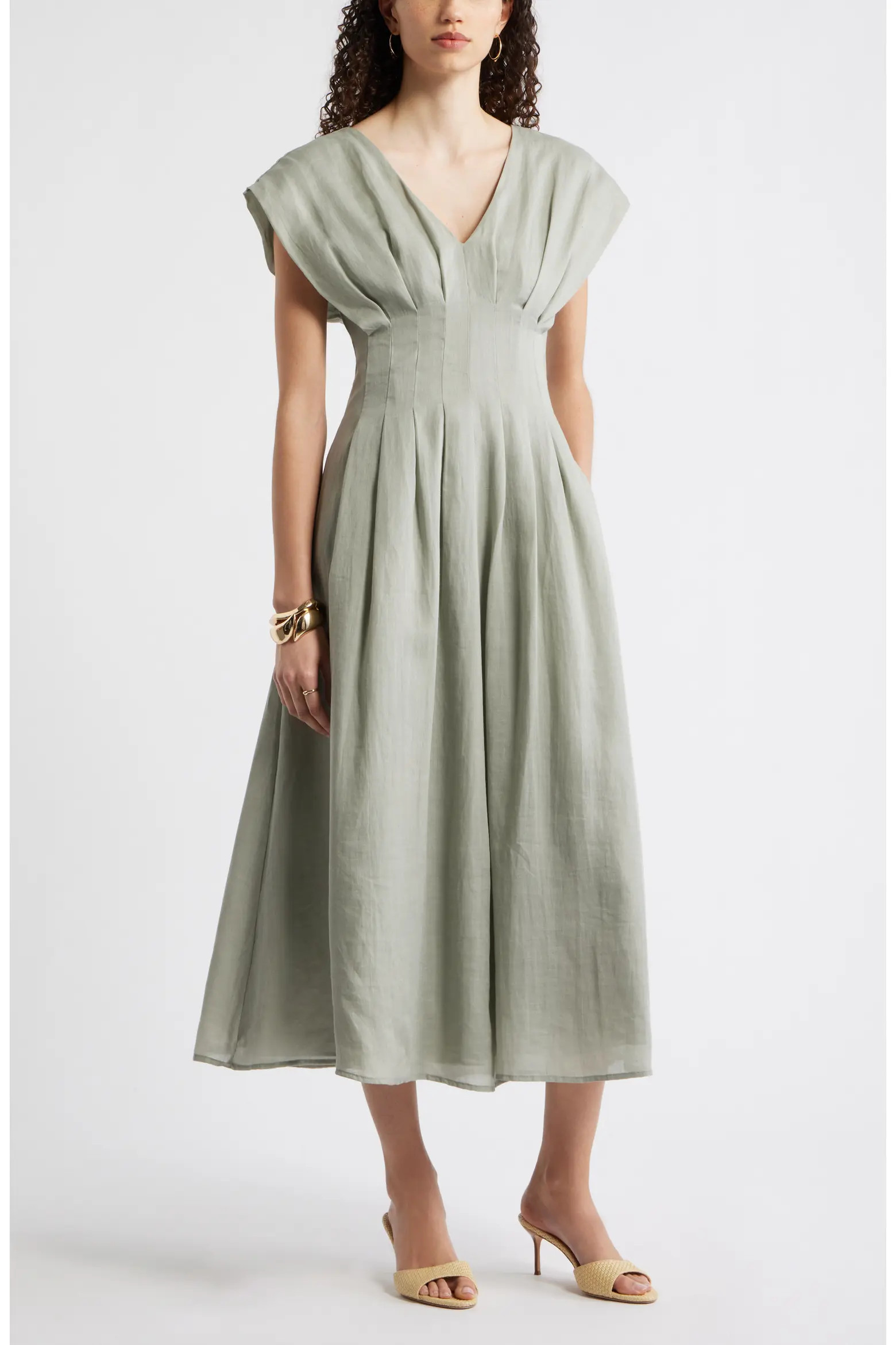 Pleat Waist A-Line Dress (Women) | Nordstrom | Nordstrom