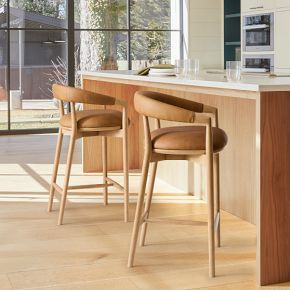 Irvine Leather Counter Stool | West Elm (US)