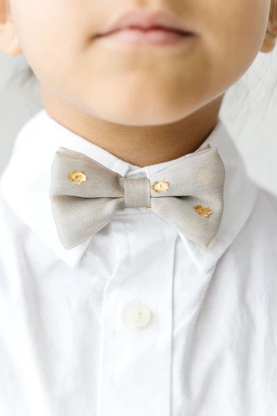 Champagne Shimmer Bowtie | Little Poppy Co