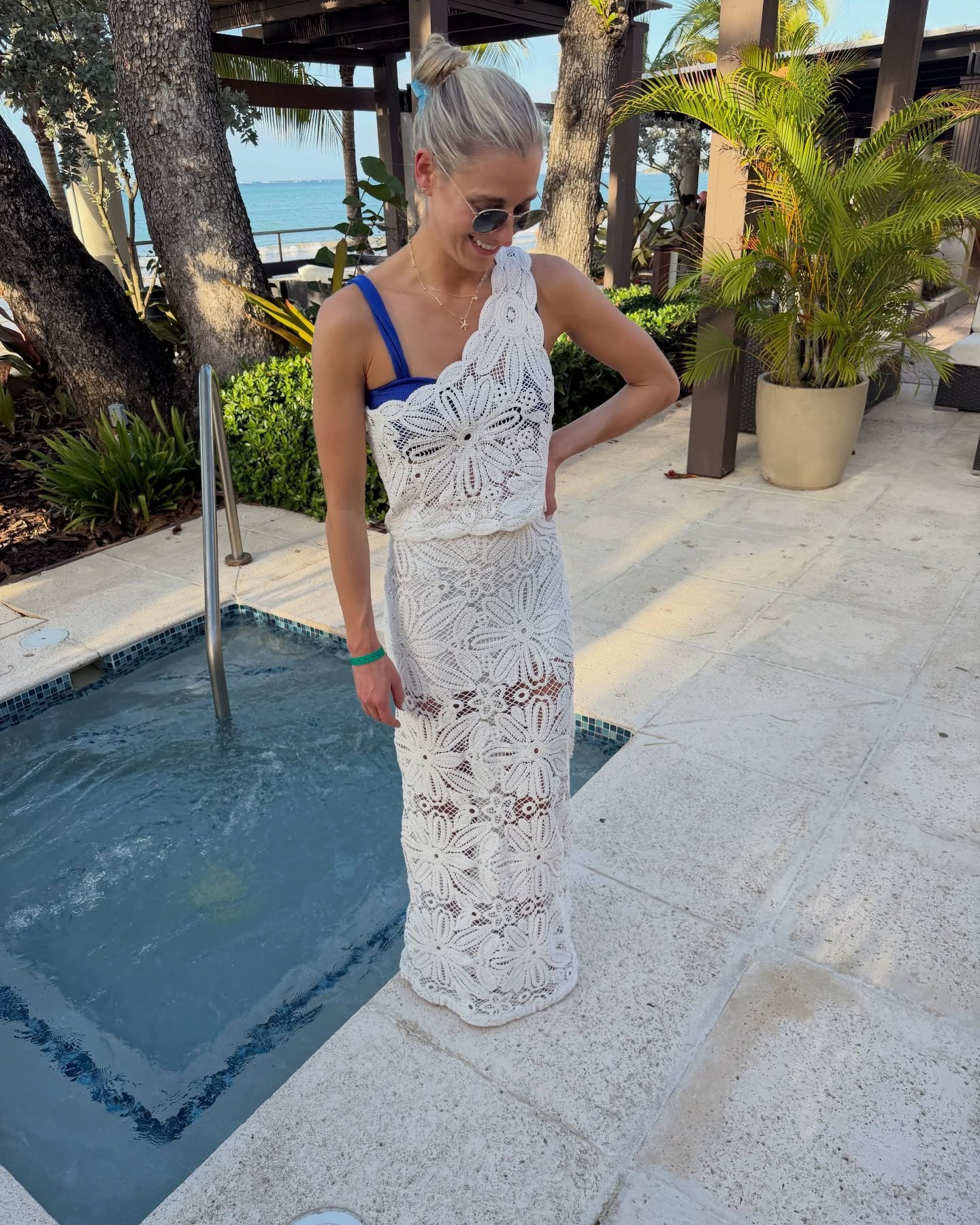 Love this coverup for pool or beach days! 💙💙💙💙💙 vacation outfits beach. Beach vacation outfit. Beach cover-up. Pool cover-up. Bikini cover-up. Swimsuit cover-up. Bikinis. Affordable bikini. Cute bikinis. Crochet cover-up. Crochet outfits. Crochet top. Crochet skirt.

#LTKgrwm #LTKootd