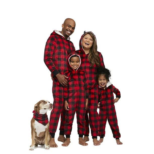 Jolly Jammies Buffalo Plaid Matching Family Christmas Union Suit Pajamas - Walmart.com | Walmart (US)
