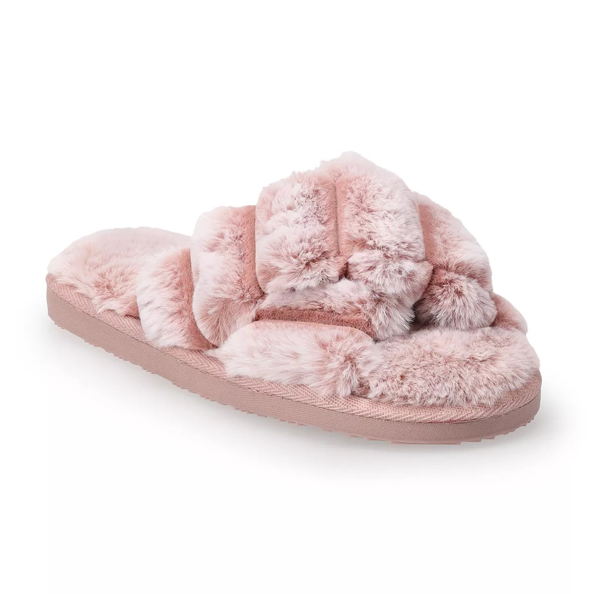 LC Lauren Conrad Wide Channel Women's Faux Fur Slippers | Kohl's