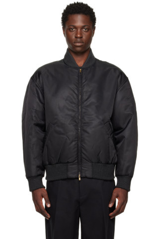 Fear of God - Black Padded Bomber Jacket | SSENSE