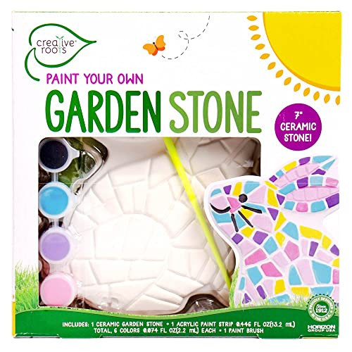 Creative Roots Paint Your Own Bunny Garden Stone, Craft Kits, Stepping Stones Kit for Kids, Ceramics to Paint, Ages 6+ | Amazon (US)
