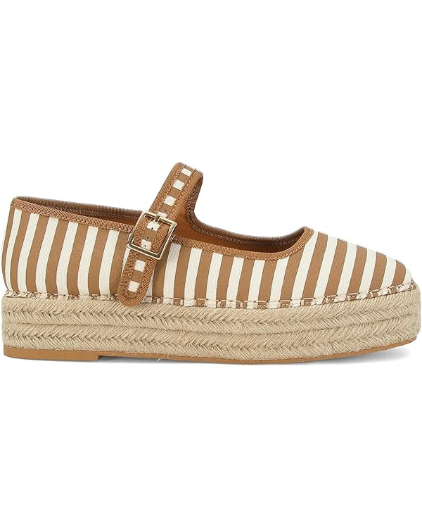 MAIJED Mary Jane Woven Espadrilles for Women Round Toe Ballerina Shoes Canvas Summer Flats | Amazon (US)