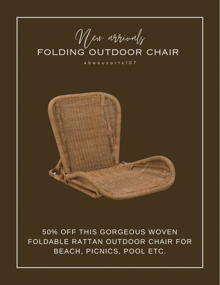 Check out this cute rattan woven folding chair perfect for the beach, picnics, or even by the pool!

#LTKhome #LTKfindsunder100 #LTKsalealert