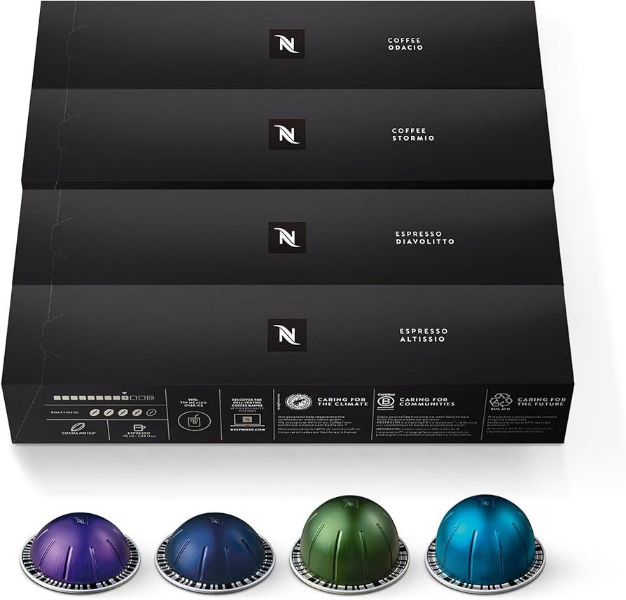 Nespresso Capsules Vertuo, Intense Variety Pack, Dark Roast Coffee, 40-Count Coffee & Espresso Po... | Amazon (US)
