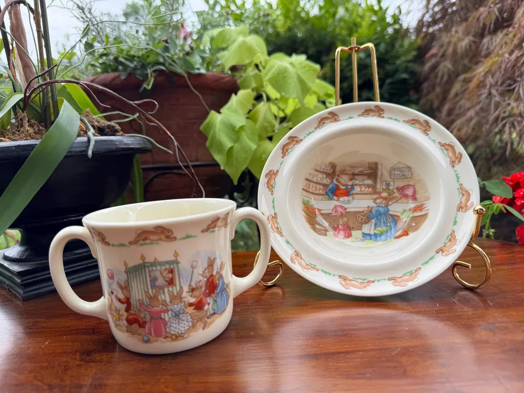 Vintage Royal Doulton Bunnykins Bowl & Cup Set: English Children's China | Etsy (US)