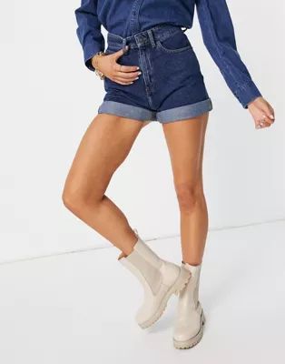 People Tree longline mom shorts in mid wash organic cotton denim | ASOS (Global)