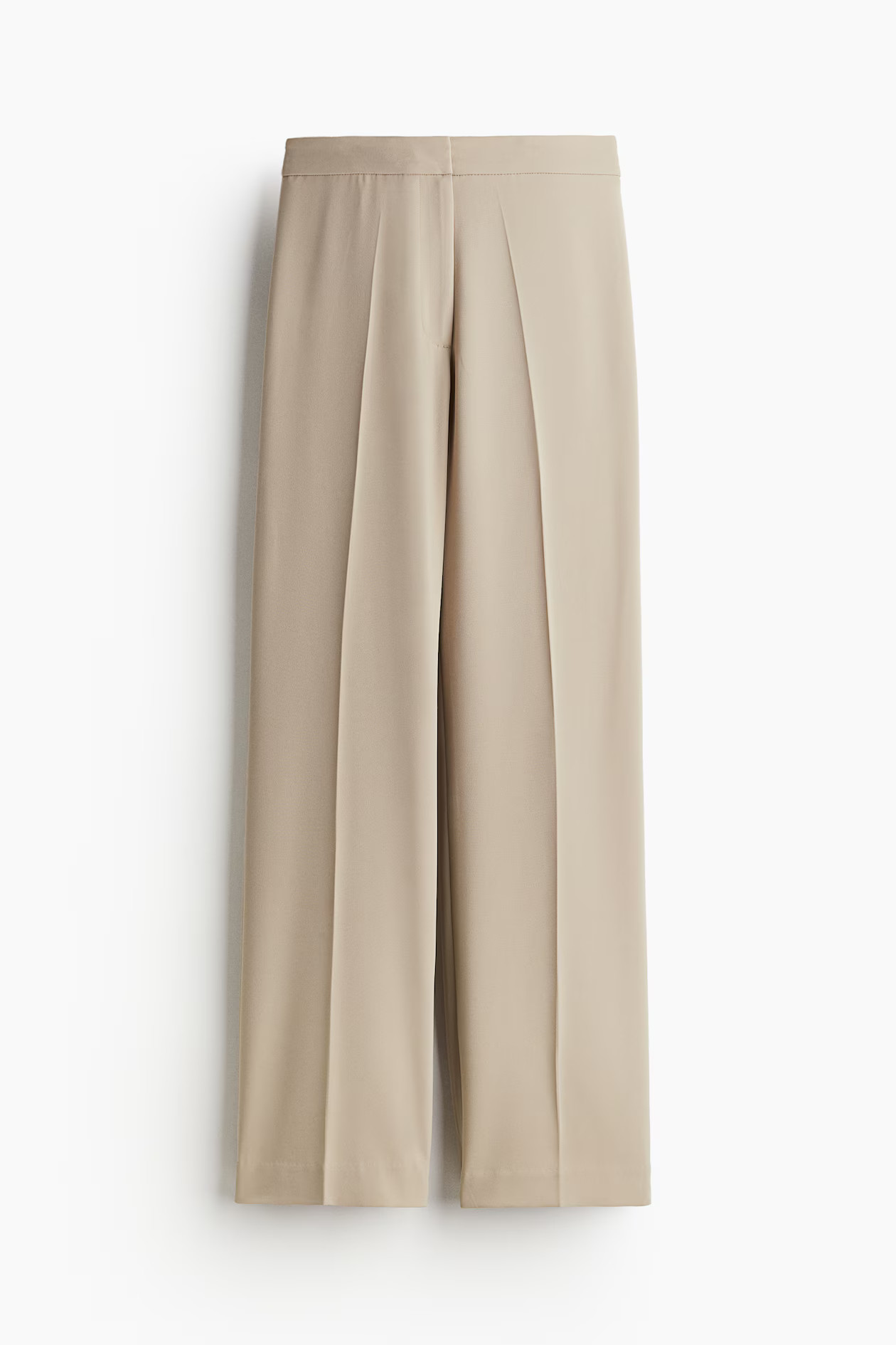 Pantalón amplio - Talle alto - Largo - Beige - MUJER | H&M ES | H&M (FR, IT, ES, PT, BE)