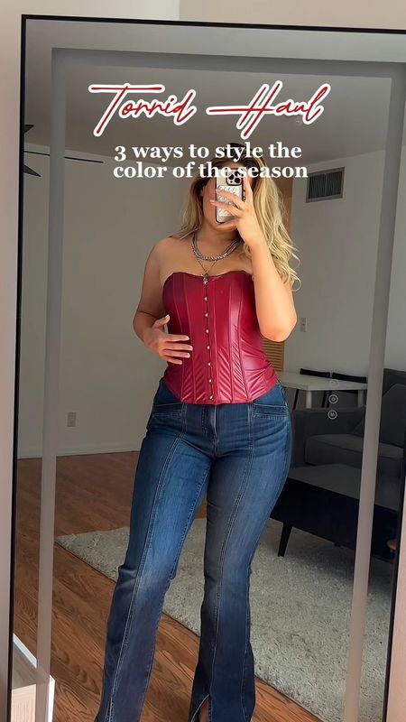 3 Red Outfit Ideas from Torrid ❤️ I am a size 10 (00) in everything 🤍 Click below to shop! Follow me for daily finds ✨

Jeans, boot cut jeans, dark jeans, dark wash jeans, corset, corset top, corsets, red corset, flare jeans, plus size, plus size jeans, plus size clothes, leather jacket, jacket, red leather jacket, maroon jacket, maroon leather jackets, black leather jacket, Motto jacket, winter jacket, winter outfit, fall outfit, thanksgiving, christmas, Christmas outfit, necklace, silver necklace, cross necklace, red outfits, styling winter outfits, styling red, outfit ideas, midsize, midsize jeans, midsize outfits, party outfits, dinner outfits, going out outfit, sexy outfit #LTKCyberWeek #LTKHolidaySale #LTKGiftGuide #LTKSeasonal #LTKHoliday #LTKVideo #LTKmidsize #LTKparties #LTKfindsunder100 #LTKstyletip #LTKplussize 