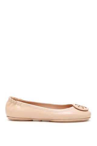 TORY BURCH MINNIE TRAVEL BALLERINAS 9 Pink, Beige Leather | Residenza725 US