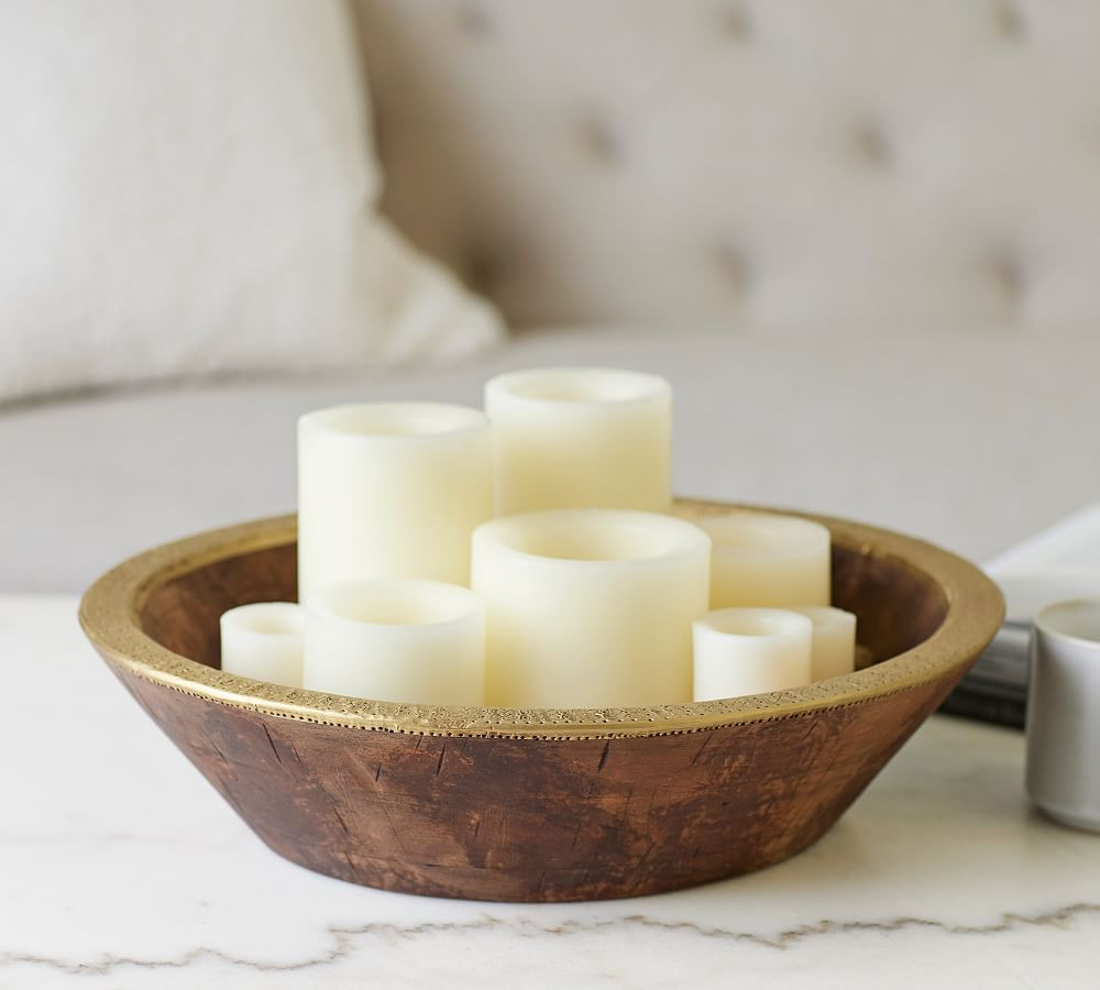 Gilded Wooden Bowl - Gold | Pottery Barn (US)