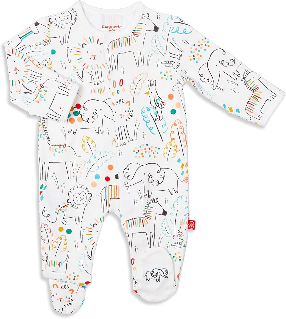 Magnetic Me Footie Pajamas - 100% Organic Cotton Baby Pajamas - Quick Magnetic Fastener Sleeper f... | Amazon (US)