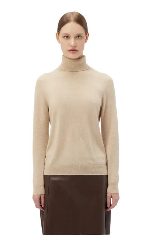 GOBI Mongolian Cashmere Cashmere Turtle Neck Sweater in Beige at Nordstrom, Size 4X-Large Eu | Nordstrom