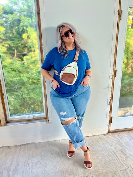 ✨SIZING•PRODUCT INFO✨
⏺ Blue Tunic Top - L - TTS @walmartfashion 
⏺ Tapered Jeans with Distressed Knees - 17 - TTS @targetstyle 
⏺ Cognac Ankle Strap Sandals •• mine no longer available from @targetstyle but linked similar option(s) from @amazonfashion 
⏺ White & Cognac Sling Bag @amazonfashion 
⏺ Tortoise Shell Aviator Sunglasses •• mine no longer available from @walmart but linked similar option(s) from @amazon 
⏺ Orange Floral Apple Watch Band (comes as a set) @amazon 

Casual ootd, denim outfit, weekend outfit, monochromatic, neutrals, running errands, mom outfit

Blue shirt, tunic top, denim jeans, straight leg, rolled jeans, cropped jeans, jeans, denim, medium wash, button fly, flowy, summer without shorts, tortoise shell, aviator, sunglasses, sling bag, white, cognac, guitar strap, knee hole, distressed, sandals, cognac, ankle strap, platform, boho earrings, seed bead, statement earrings, blue

#walmart #walmartfashion #walmartstyle walmart finds, walmart outfit, walmart look  #target #targetfinds #founditattarget #targetstyle #targetfashion #targetoutfit #targetlook #amazon #amazonfind #amazonfinds #founditonamazon #amazonstyle #amazonfashion #blue #darkblue #lightblue #navy #navyblue #babyblue #cobaltblue #grayblue #teal #tealblue #blueoutfit #blueoutfitinspo #bluestyle #blueshirt #bluepants #blueoutfitinspiration #outfitwithblue #bluelook #denimoutfit #jeansoutfit #denimstyle #jeansstyle #denim #jeans #style #inspo #fashion #jeansfashion #denimfashion #jeanslook #denimlook #jeans #outfit #idea #jeansoutfitidea #jeansoutfit #denimoutfitidea #denimoutfit #jeansinspo #deniminspo #jeansinspiration #deniminspiration  #casual #casualoutfit #casualfashion #casualstyle #casuallook #weekend #weekendoutfit #weekendstyle #weekendlook 
#under30 #under40 #under50 #under60 #under75 #under100
#affordable #budget #inexpensive #size14 #size16 #size12 #medium #large #extralarge #xl #curvy #midsize #pear #pearshape #pearshaped
budget fashion, affordable fashion, budget style, affordable style, curvy style, curvy fashion, midsize style, midsize fashion


#LTKStyleTip #LTKMidsize #LTKFindsUnder50