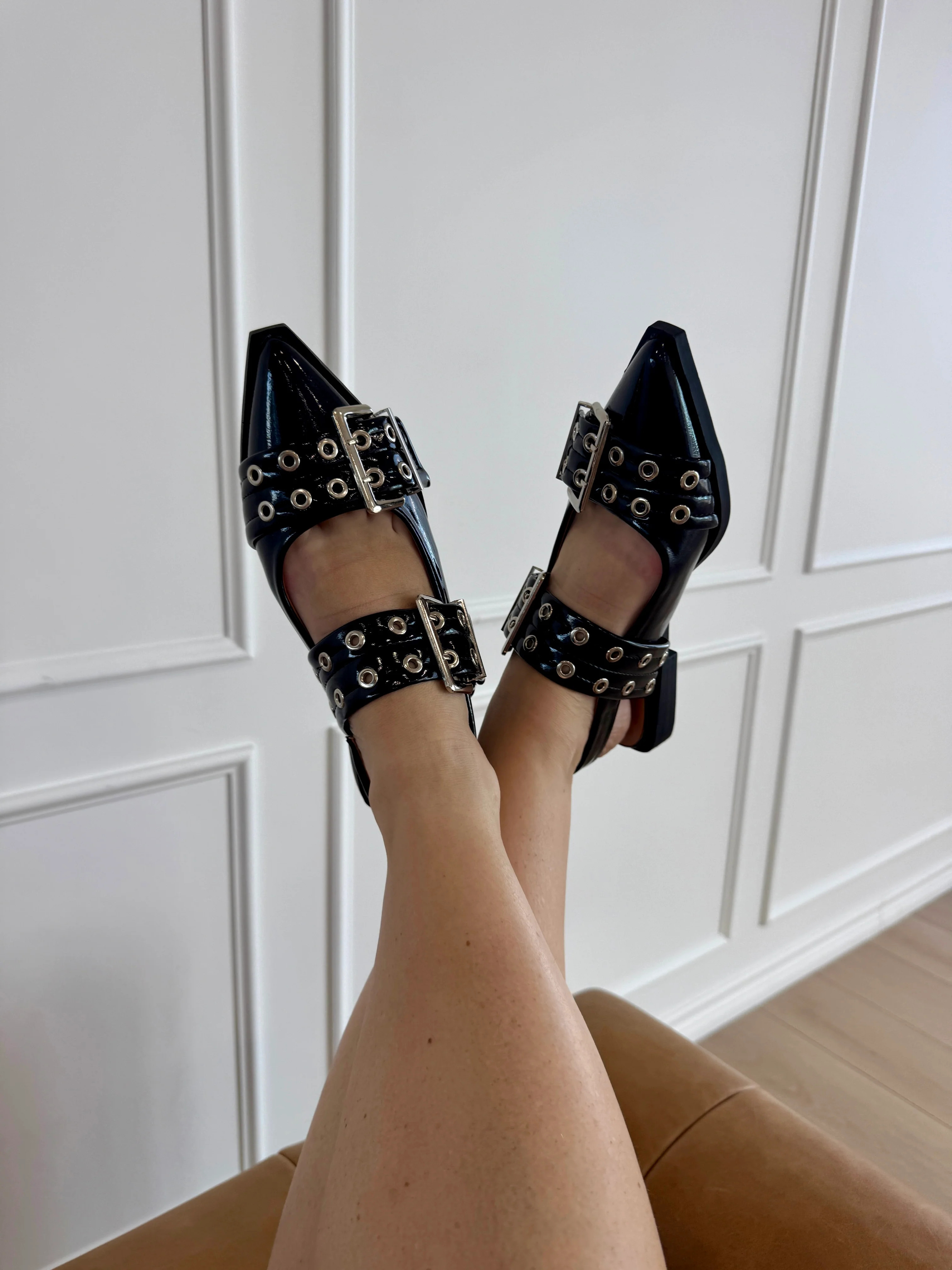 Kenzie Buckle Flats - Black 5 | Extremely Refined Boutique