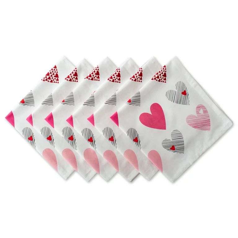 DII Hearts Collage Print Napkin (Set of 6), 20x20", 100% Cotton | Walmart (US)