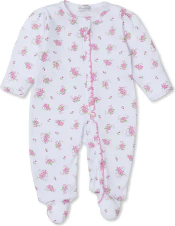 Kissy Kissy Rose Print Pima Cotton Zip Footie | Nordstrom | Nordstrom
