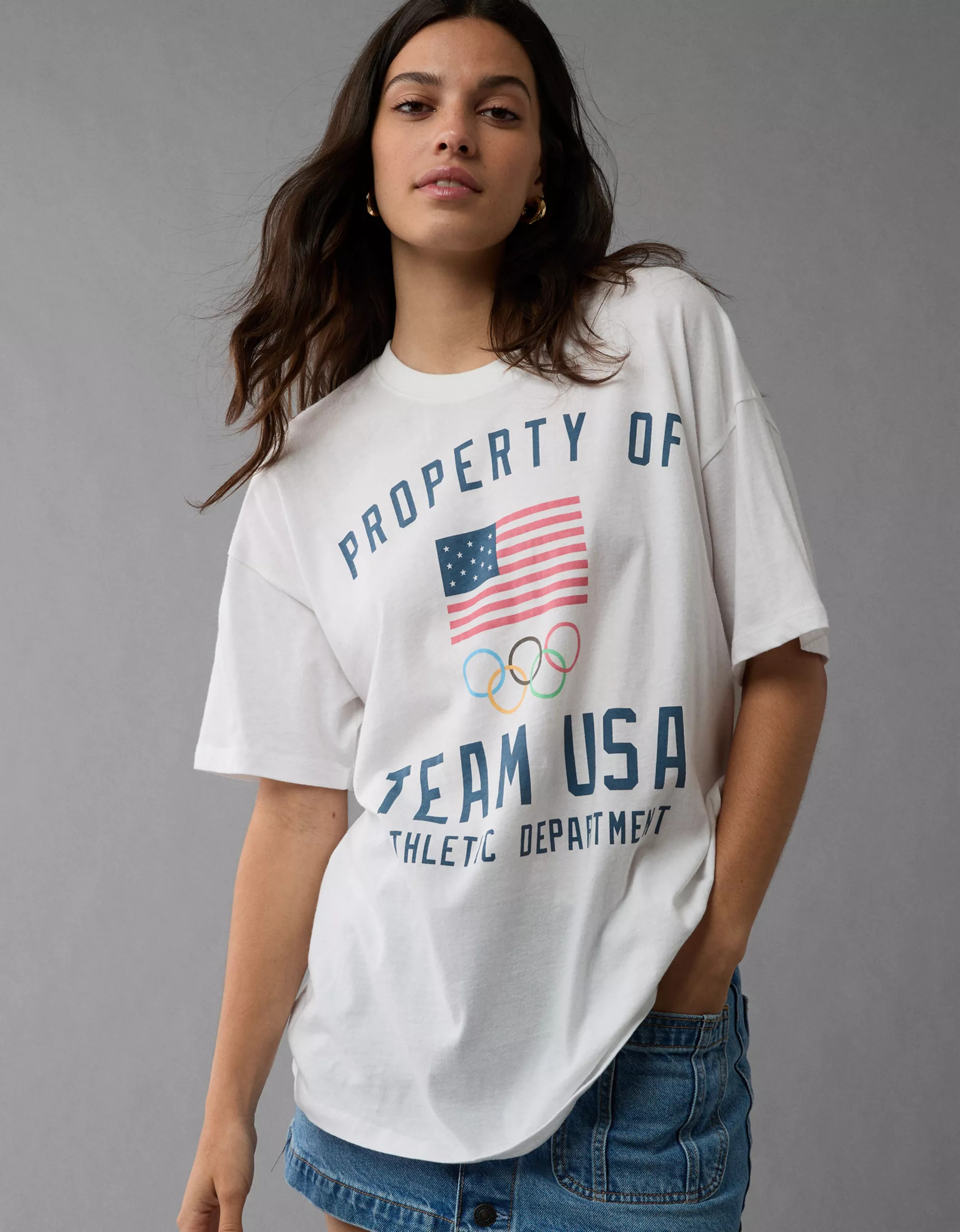 AE Oversized Olympics Graphic T-Shirt | American Eagle Outfitters (US & CA)
