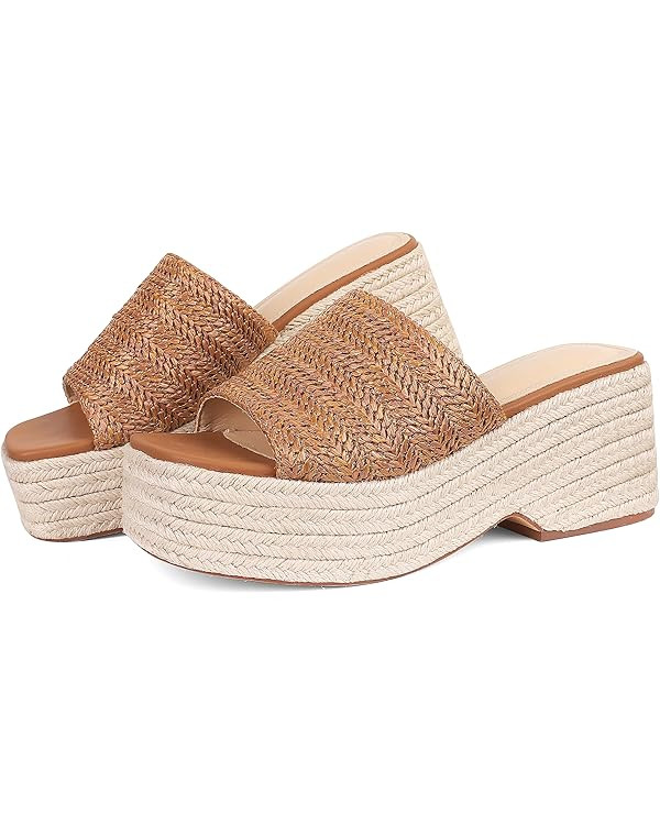 Platform Slip on Espadrille Sandals for Women Wedges Slides Bohemia Sandals Flatform Open Toe Bea... | Amazon (US)